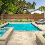 Indiana Limestone_Full Color pattern paver Pool Deck plus veneer walls and coping